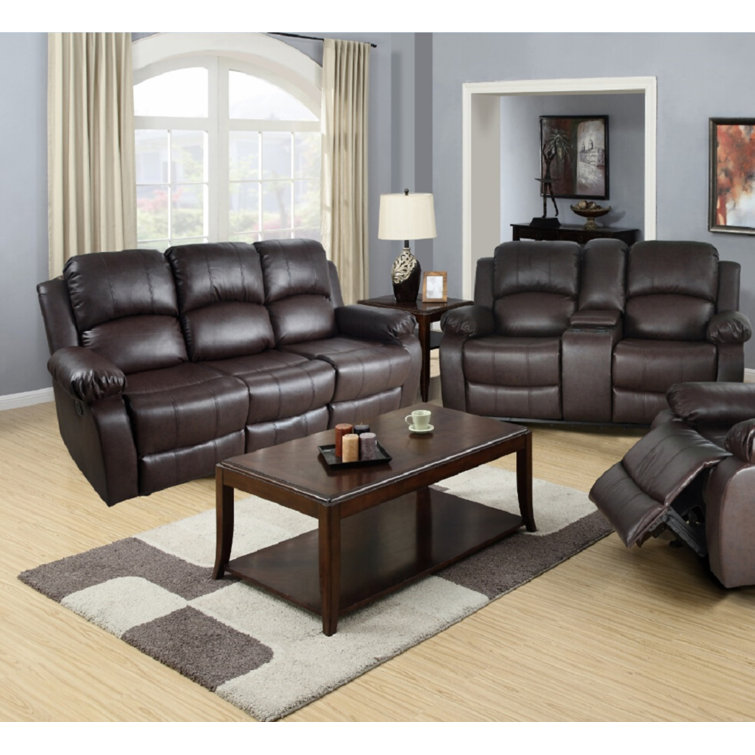 Red Barrel Studio® Develin 2 Piece Faux Leather Reclining Living Room